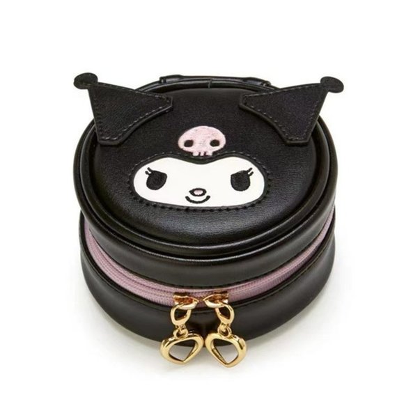 Sanrio Other - Sanrio Kuromi Jewelry Coin Case Round Black w/ Purple Bow Zipper Close Lined